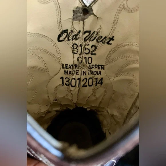 Old West Child size 10  Cowboy Boots Leather - Picture 10 of 11